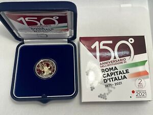 2 Euro Gedenkmünze Italien 2021 150 Jahre Rom Haupstadt in PP Polierte Platte