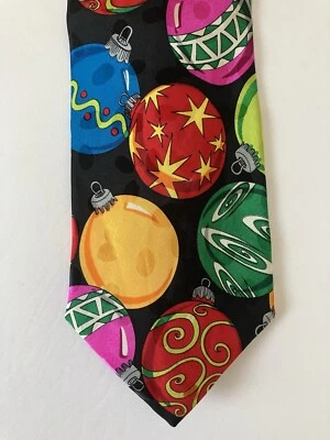 Corbata para hombre Addiction corbata seda satinado árbol de Navidad adornos multicolor 57" Foto 1 de 4