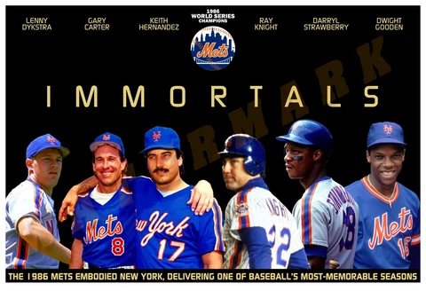 THE IMMORTAL 1986 WORLD SERIES CHAMPION NEW YORK METS 19”x13" POSTER Cover