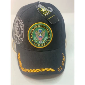 Us Army Mens Baseball Cap Hat Black Adjustable Hook And Loop One Size New - Picture 1 of 4