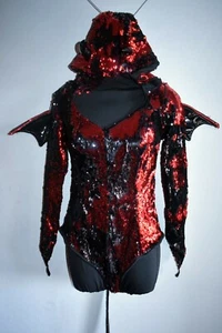SexyShe Devil bodysuit costume w/hood and tail, size xs - Picture 1 of 8