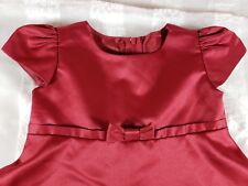 Girls Biscotti Red Satin Bow Holiday Valentine Fancy Empire Party Dress 2T EUC