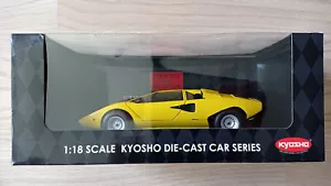 1/18 Kyosho Lamborghini Countach LP 400 Modelo Amarillo Precioso Colección - Imagen 1 de 3