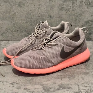 Mens 8.5 Nike Roshe One Soft Gray Crimson Orange Running Shoes 511881-096 UEC - Picture 1 of 10