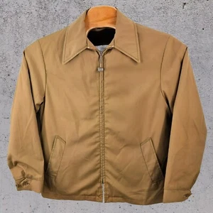 1970's Woolrich Jacket Size 42 Men's Brown Fur Lined Full Zip Bomber Vintage - Picture 1 of 15