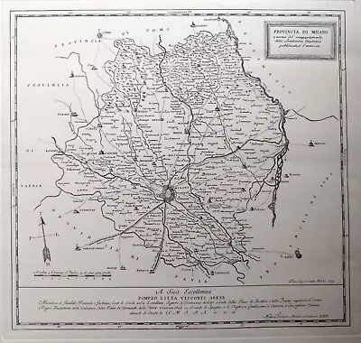 M. Fornari - Provincia Di Milano, Compartimento Della Lombardia Austriaca 1786 • 250€