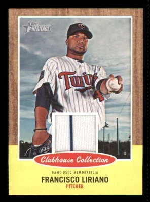 2011 Topps Heritage Clubhouse Relic FL Francisco Liriano Twins Jersey stripe c - Image 1 of 2