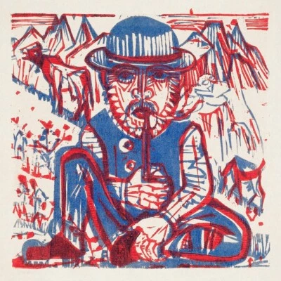 Smoking Peasant print in high resolution by Ernst Ludwig Kirchner (1880–1938) - Image 1 of 3