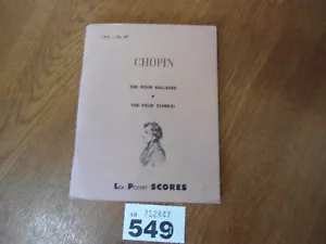 CHOPIN The 4 Ballades / The 4 Scherzi - Lea Pocket Score No.67 - Picture 1 of 11