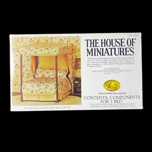 40014 House Of Miniatures Kit CHIPPENDALE CANOPY BED 1:12  X-acto OPEN - Picture 1 of 6