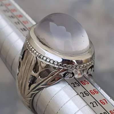Natural Dur Al Najaf Stone Ring Dur e Najaf Ring Shia Rings Najaf Stone White  - Image 1 of 4