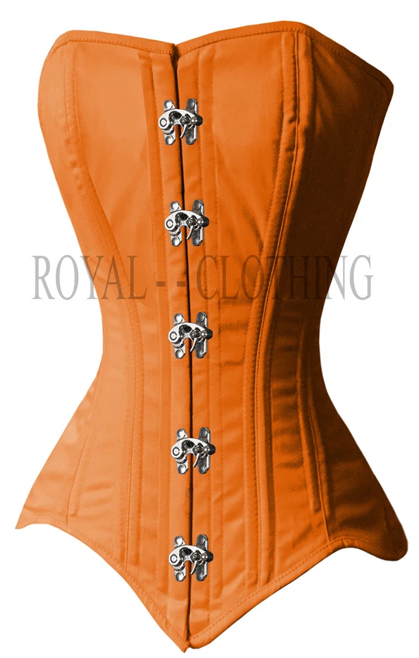 Double Steel Boned Waist Training Long Line Over Bust Cotton Corset 8137-C - Image 1 of 1