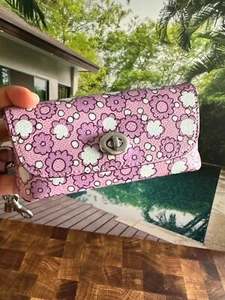 Coach Floral Sunglass Case - CBH02 Lily Purple Printed Canvas/Leather -  NWT - Picture 1 of 7