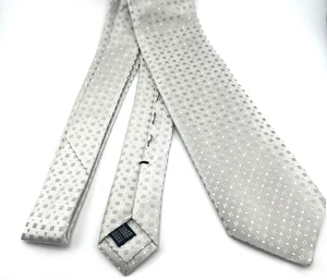 ELIZABETTA Men's SILVER Tie Textured Italian Silk Necktie - Picture 1 of 9
