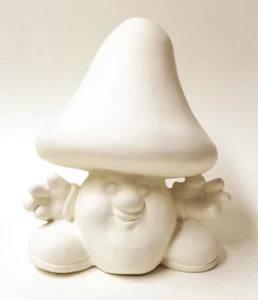 Vintage Mushroom Character Statue Unpainted Ceramic Bisque 8 Inch - Picture 1 of 7