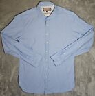 Thomas Pink Shirt Button Up French Cuff 15 Blue Striped
