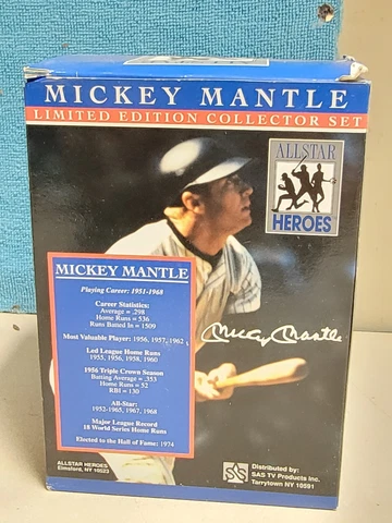 All Star Heroes Mickey Mantle Limited Edition Collector Set with Baseball holder Cover