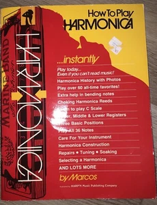 Vintage 1985, "How To Play The Harmonica..Instantly" By Marcos, HARP'N Music  - Picture 1 of 1