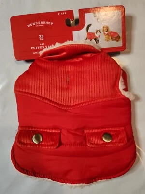 Wondershop Pet Red Puffer Vest with Corduroy Accent XS - Image 1 of 4