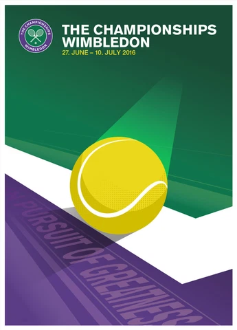 2016 Wimbledon Tennis Tournament  Ad Poster, 8x10 Color Photo Cover