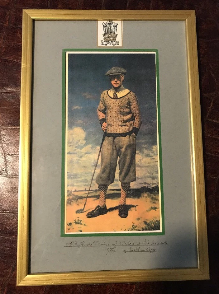 HRH POW / King Edward VIII Framed Print 1922 Golf at St Andrews William Orpen - Image 1 of 4