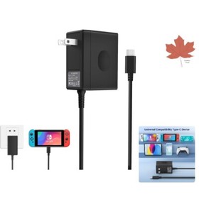 Fast Charging AC Adapter for Nintendo Switch - Supports TV Mode & Dock Station