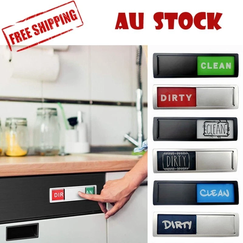 Clean Dirty Dishwasher Magnet Indicator Sign Easy Read Scratch Magnetic Backing - image 1 of 3