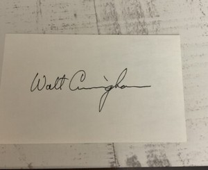 Autographed Walt Cunningham  index card w/coa *APOLLO 7 MISSION