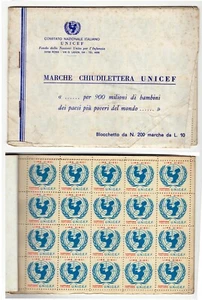 FE0026 Chiudilettera UNICEF - Libretto completo meno una fila nel primo fogliett - Picture 1 of 1