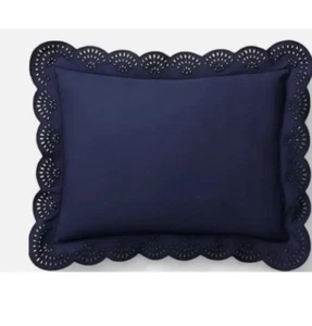 NWT Ralph Lauren Eyelet Deco pillow Mirabelle Navy $215 - Picture 1 of 2