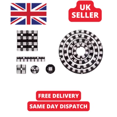 SPHERUS ELECTRONICS WS2812 5050 RGB LED for Arduino ESP32 Pi |1,3,4,6,8,12,24 bit Strip/Ring