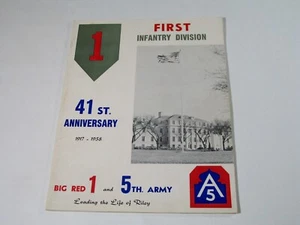 The First Infantry Division and 5th Army 41st Anniversary 1917- 1958 Big Red One - Picture 1 of 4