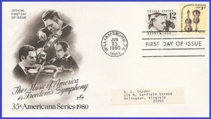 USA5 #1813 ADDR ARTCRAFT FDC Voilins - Picture 1 of 1