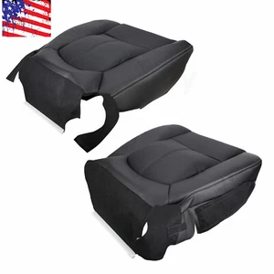 Black Driver & Passenger Perforated Seat Cover Fits Ford F250 F350 Lariat 11-16 - Picture 1 of 12