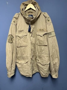 Polo Ralph Lauren M65 Fischgrätmuster khaki Militär Amerika Flagge Jacke Herren 3XLT - Bild 1 von 16