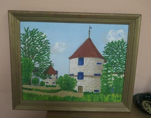 Vintage 1968 Signed Oil Painting 14"x17" Cannon Tower Old Tallinn Kiek in de Kok - Picture 1 of 10