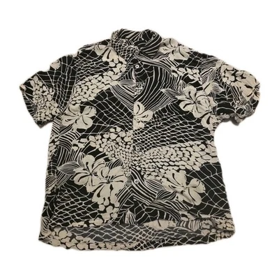 Camisa Hawaiana Vintage Jams World Negra Blanca Floral Rayón Talla Grande Hombres  Foto 1 de 4