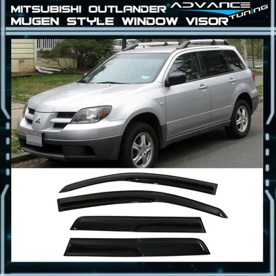 Fits 03-06 Mitsubishi Outlander Mugen Window Vent Visors Rain Guard Deflector - Image 1 of 4
