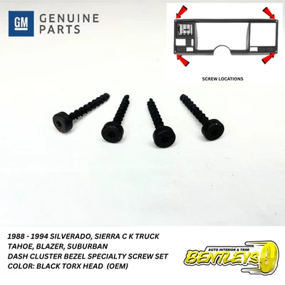 1988 - 1994 CHEVY GMC C/K PICKUP DASH RADIO CLUSTER BEZEL TORX BOLTS SCREWS (4) - Image 1 of 4