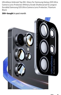 Samsung S25 Ultra Lens Protector Military Grade New Titanium Black - Image 1 of 4