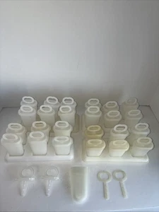 Vintage Tupperware Eis am Stiel Form 25 Stück mit 4 Schalen Kinder Saft Pops - Bild 1 von 7