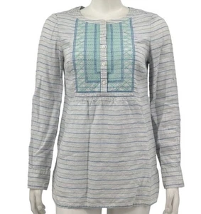 Vineyard Vines 100 % Leinen bestickt adrette Tunika Küste Cowgirl Damengröße 6 - Bild 1 von 17