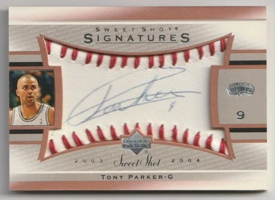 Tarjeta automática Spurs Tony Parker 2003-2004 cubierta superior Sweet Shot Signatures Foto 1 de 2