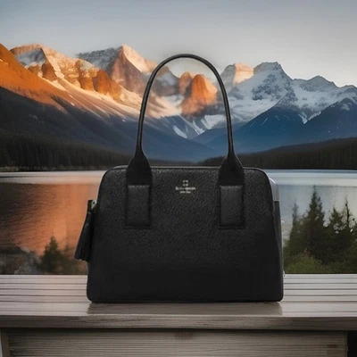 Kate Spade Southport Avenue Lydia Black Leather Large Satchel Shoulder Bag Purse - Image 1 of 4