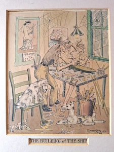 ORIGINAL Pen& Ink WATERCOLOR CARTOON / AFRICAN AMERICAN ARTIST W. SANFORD 1956 - Picture 1 of 7