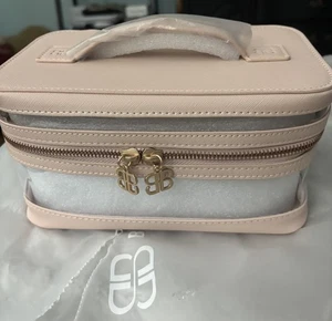 Beautifect Vanity Bag Nude W/ Rose Gold Signature Zips-Suede Pocket New - Picture 1 of 8
