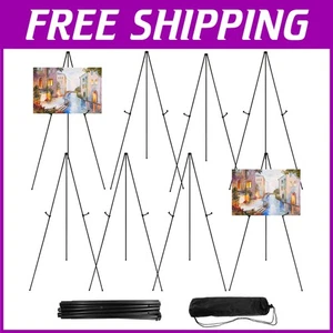Black Wedding Sign Stand Set - Portable 66 Inch Easel Stands - Picture 1 of 9