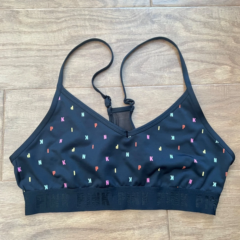 PINK Active Victoria's Secret Sports Bra Size M Black Ultimate Lightly Lined - Image 1 of 4