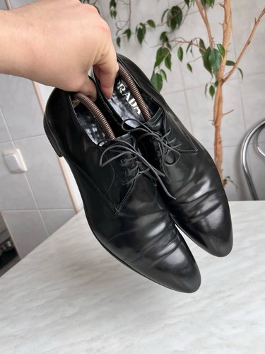 Scarpe Prada pelle formale Oxford abito classico nero taglia 11 euro 45 Italia scarpe