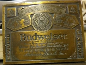 Vintage Budweiser Messing Gürtelschnalle Made in USA - Bild 1 von 2